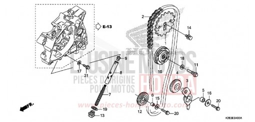 CHAINE A CAMES/TENDEUR CRF125FE de 2014